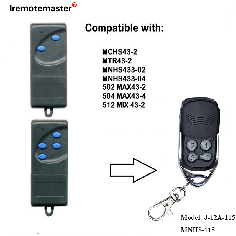 ለ 502 MAX43-2፣ 504 MAX43-4 መተኪያ የርቀት 433,92mhz ጋራጅ በር የርቀት መቆጣጠሪያ